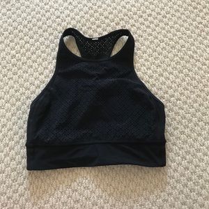 lulu neon mock neck sports bra